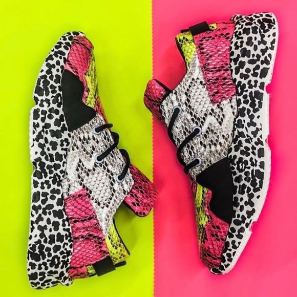 Cape Robbin Shoes - 💕 Neon Snake Skin & Cheetah Print Tennis Shoes
